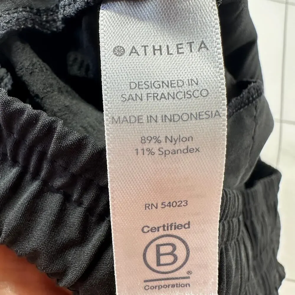 Athleta Shorts Womens 6 Black Textured Brooklyn Nylon Stretch Casual Athletic - Picture 5 of 12
